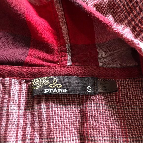 Prana Anja Hooded two toned plaid Flannel size small - Picture 6 of 8